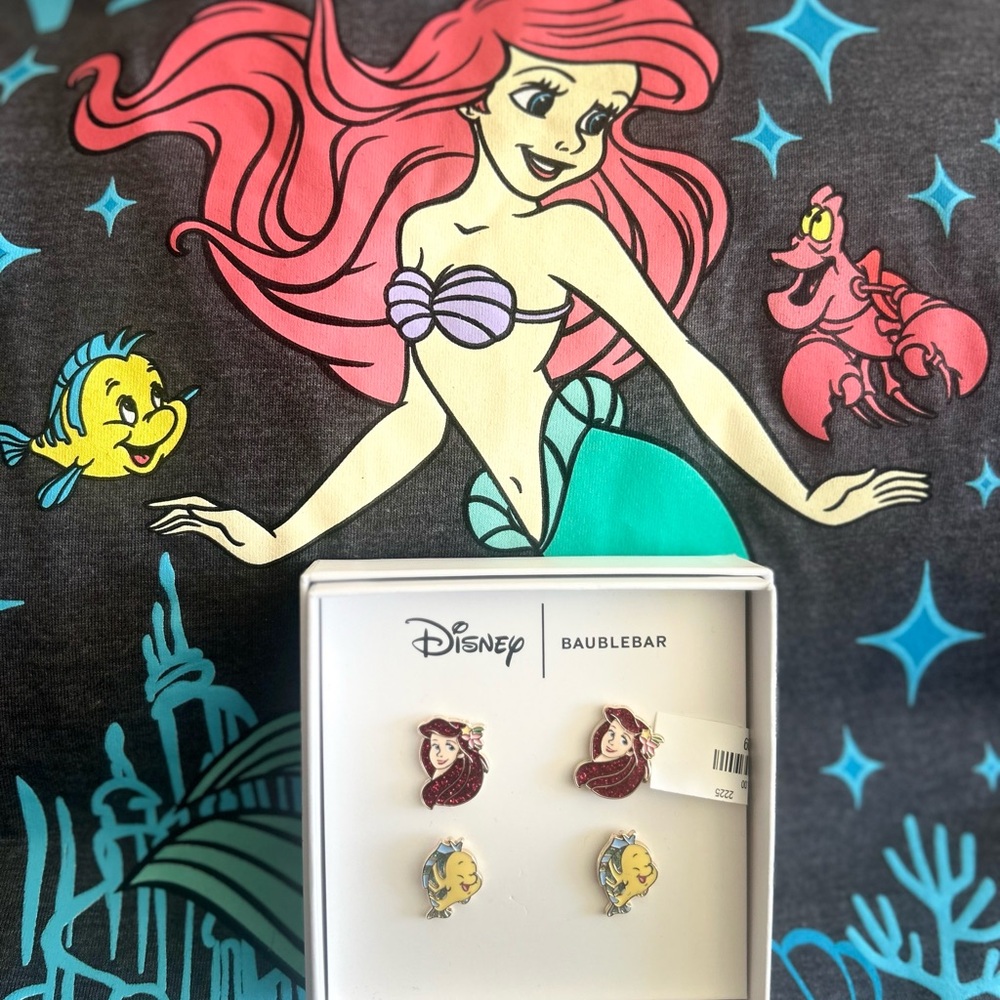 BaubleBar Disney Ariel and Flounder Earrings Set